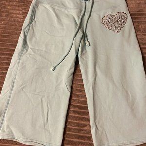 Twisted Heart Flare Capri Style Sweat Pants